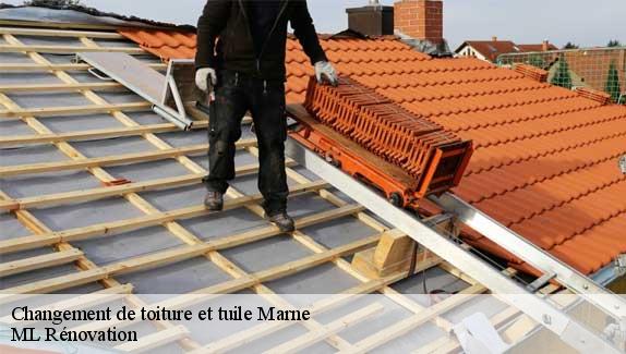 Changement de toiture et tuile 51 Marne  ML Rénovation