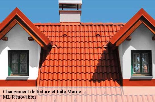 Changement de toiture et tuile Marne 