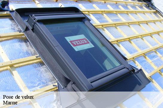 Pose de velux Marne 